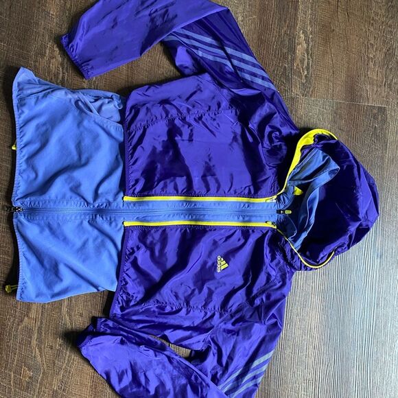 ADIDAS Supernova Hooded Windbreaker running jacket 2 pcs purple womens sz XL EUC - Picture 9 of 13